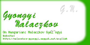 gyongyi malaczkov business card